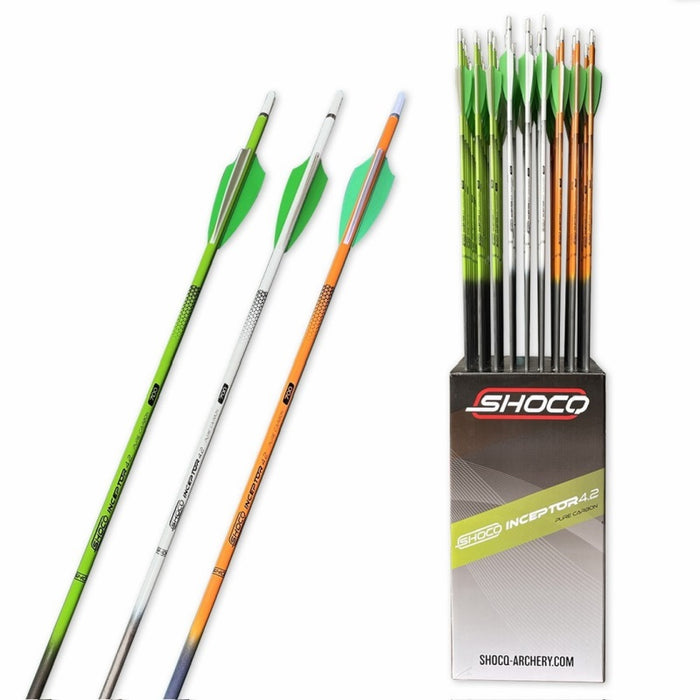Shocq Carbonpfeil Inceptor 4.2 Vanes Orange 12-erPck