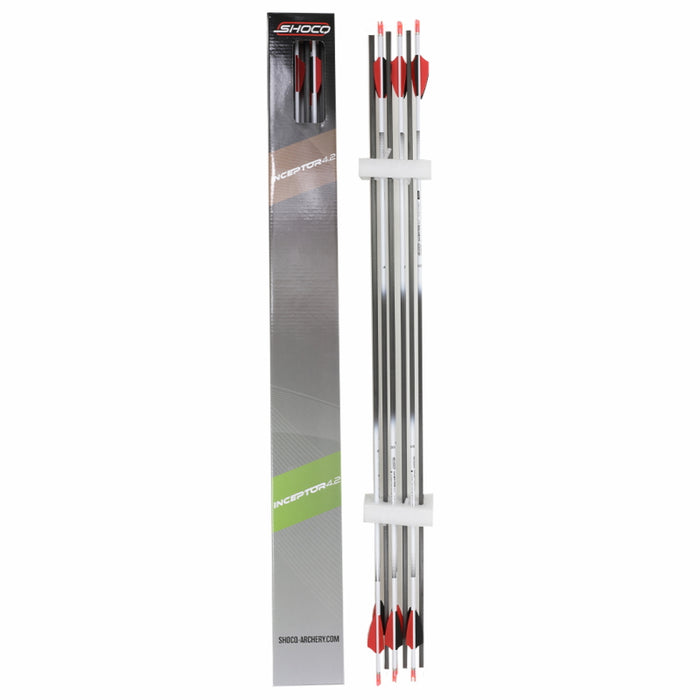 Shocq Carbonpfeil Inceptor 4.2 Vanes White12er-Pck