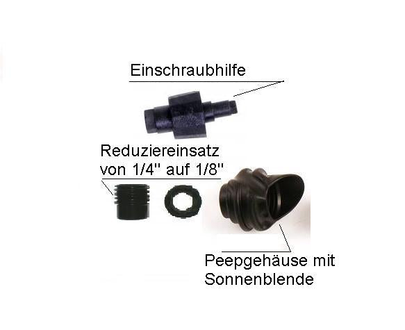 Peepgehäuse Pro Series Reduzierer Einschraubhilfe 1/4 zoll 37 Degree