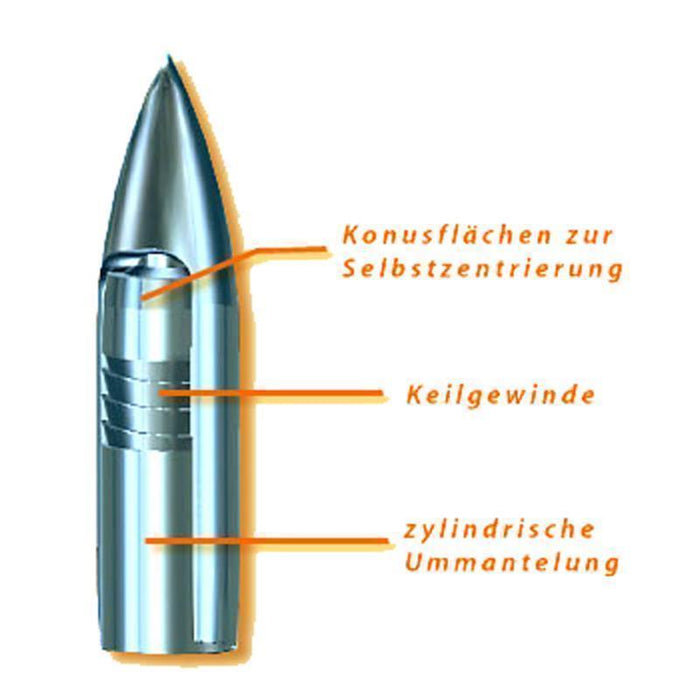 TopHat Stahl Ni Spitze Bullet mit Gewinde für Holzpfeile