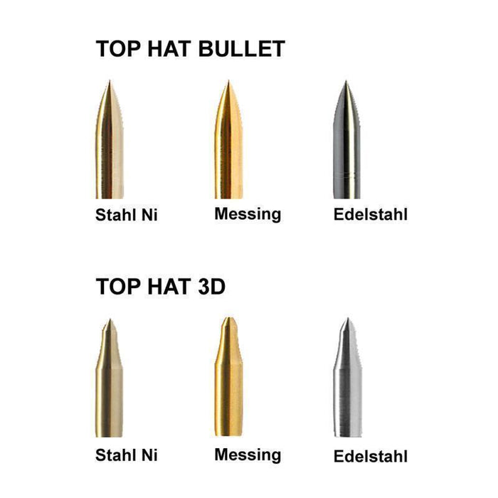 TopHat Stahl Ni Spitze Bullet mit Gewinde für Holzpfeile